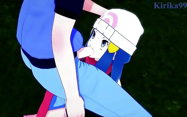 Two hot 3D anime teens Dawn and Gloria get wild in intense Pok&eacute;mon hentai action