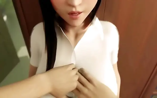 On the bed Tifa seduces with her big ass and big tits