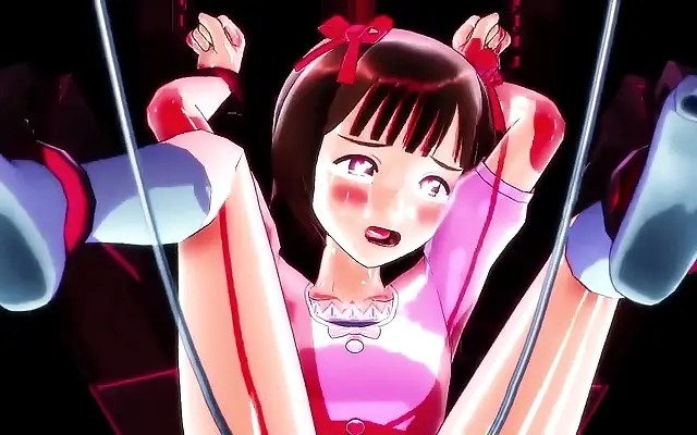 Shy 3D Spring Tugs at Her Silk Strings in a Teasing Game