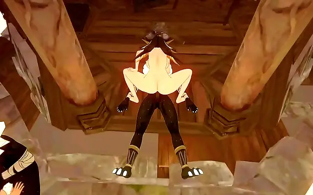 喷水视频 久久久久久久 美女做爰 Bedroom Battle Royal Candace Dehya and Hilichurls 3D Hentai Action