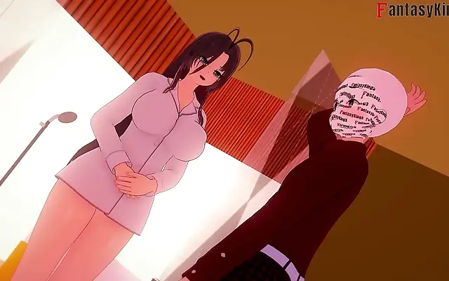 Standing Tall She Fights Temptation But Her Busty Oppai Beg for Attention