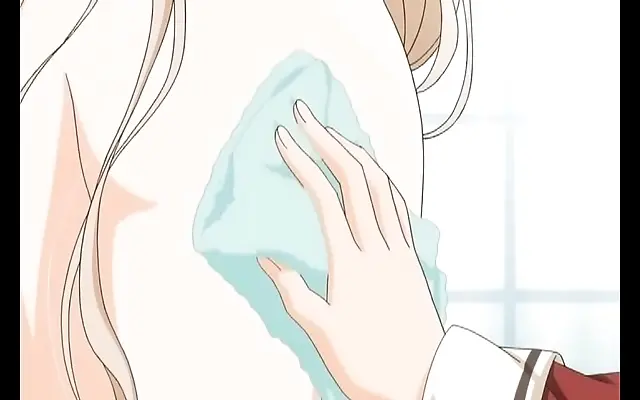 Mirrored Kisses on Blossom Petals Anime Yuri Seduction