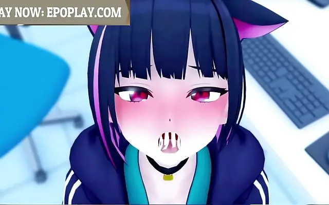 On All Fours Kyouyama Kazusa Gives a Teasing Blowjob
