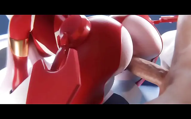 Behind Zero Two as She Dominates in Fierce Doggystyle Passion