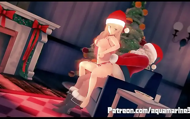 Straddles under mistletoe with marine heat uncensored