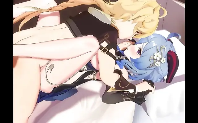 Ganyu Tempts Aether Under Lantern Light 3D Hentai