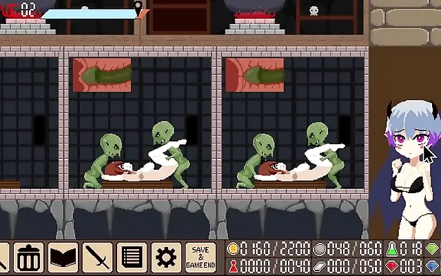 On the bed with horny monsters in Raid the Demon King Castle Ep 2