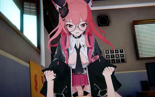 Bound Glasses Boss in 3D Hentai Threesome DP Action