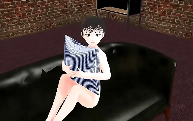 Bedspread dreams with a sultry anime vixen in 3D allure
