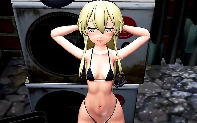 被c 色片 +av Seductive MMD anime girl pleases in hidden alley blowjob scene