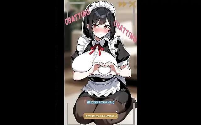 韩国电影 高潮无 香蕉 生活 Busty GF Wears Sexy Maid Outfit for Online Strangers in Hentai Game