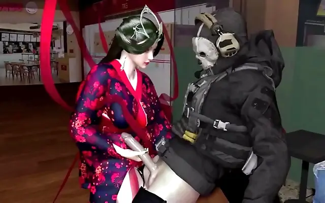 Her big-tits ride the US agent in uncensored 3D anime hardcore creampie