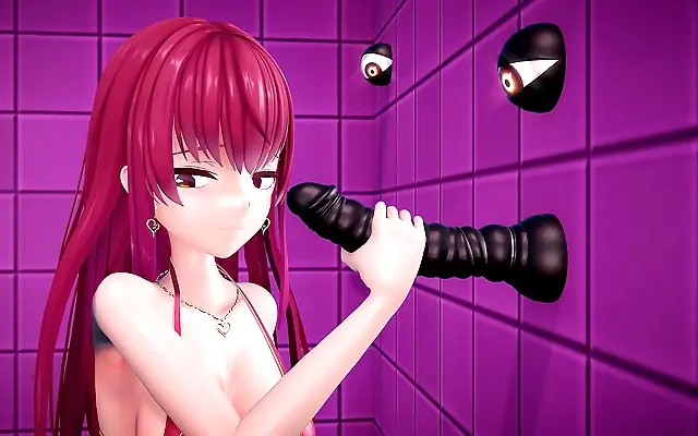 3D Hentai Animation Marin Hoshizora Gives Seductive Blowjob
