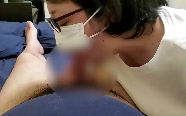 Naughty Japanese wife blissfully worships cock in passionate tryst