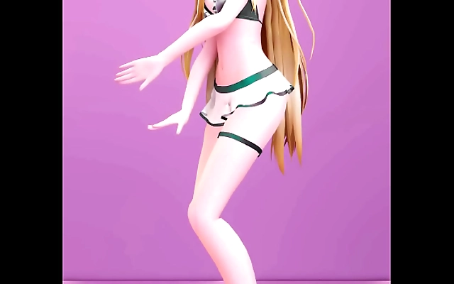 Blonde MMD Goddess Strips Down to Bboom Bboom in Sultry 3D Dance