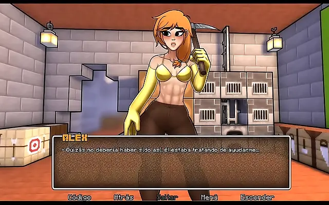 Fucking hard in a Minecraft world with big ass and big boobs