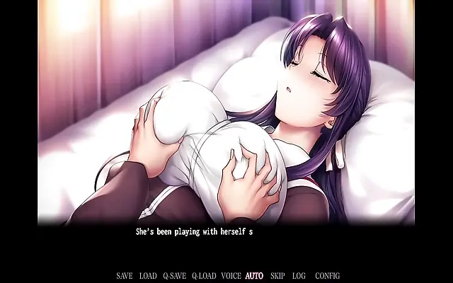 Touching her softly while she rests in Saimin Gakushu Secret Desire