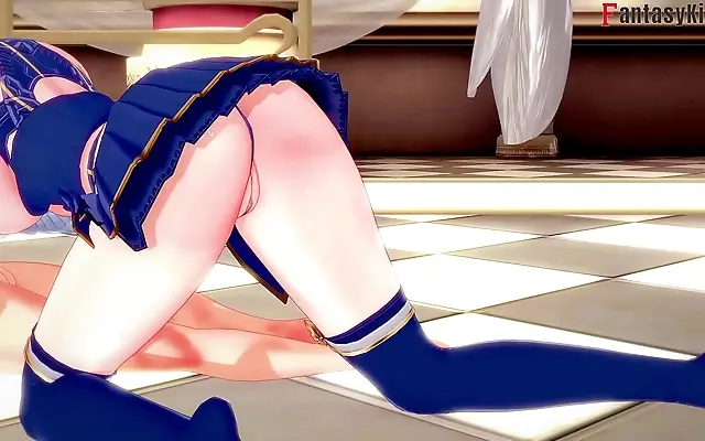 Blowjob and Sex with Busty Anime Artoria Pendragon Fate Zero Stay Night