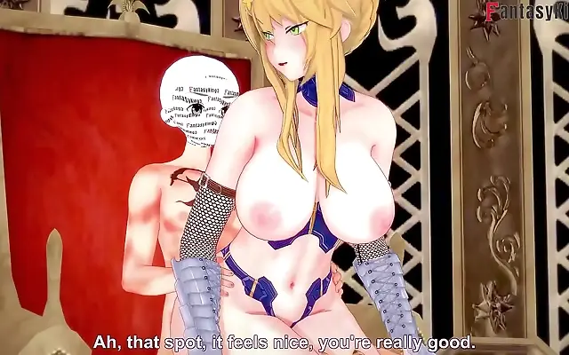 Emerald Sheets Moan Filled Room Artoria Pendragon 3D Hentai Ecstasy