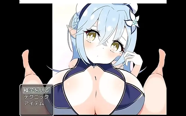 On All Fours Snowy Anime Cutie Rides Her Toy Wild