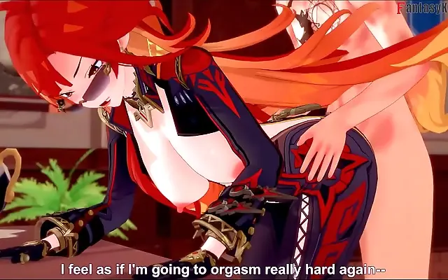 Straddles Jean in her office for a forbidden 3D anime fantasy ride