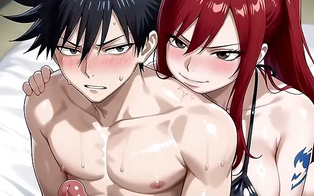 Megumi and Erza's Anime Fantasy Seduction