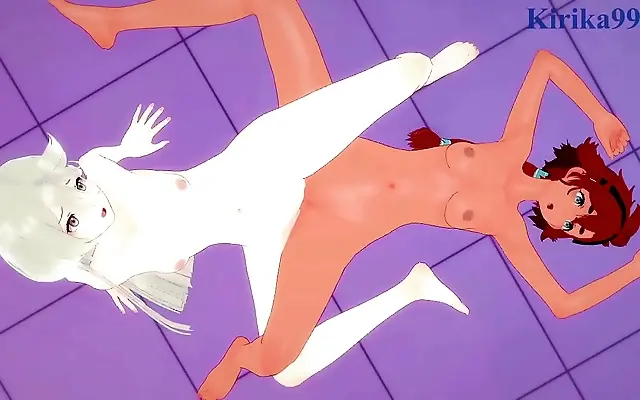 Gundam Girls and Witch in Hot 3D Lesbian Fantasy
