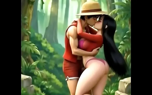 Fucking Boa Hancock in the Forest Hentai One Piece Action