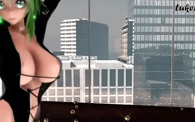 Two lovers ignite passion in a steamy animated encounter with busty Gumi