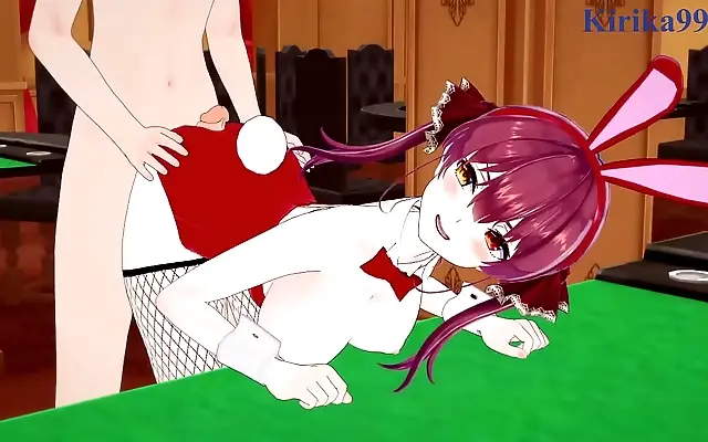 Sakura Miko and Houshou Marine Bunny Girls Get Wild in 3D Hentai Action